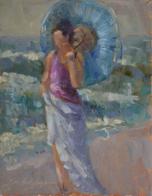 On the Beach with Umbrella
